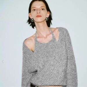 Urban Revivo wool blend 2 piece light Gray Women's Sweater xs/sm NWOT